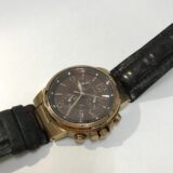 CITIZEN XC エコドライブ H504-T012868の正面、黒いレザーベルト付き腕時計