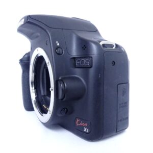 Canon EOS Kiss X3本体の側面とEOSロゴ